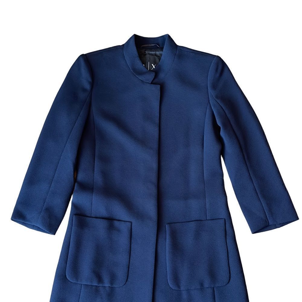 A/X Armani Exchange Round Collar Tunic Blazer Navy XSMALL - Picture 3 of 16
